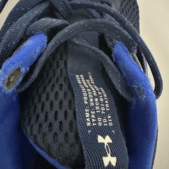 Under Armour Project Rock BSR 2 Shoes Mens 9 1/2 Marble Charged Blue/ pre owned - Picture 7 of 10